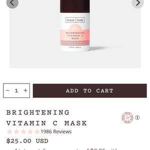 NWT Frank Body Brighting Vitamin C Mask 50ml
